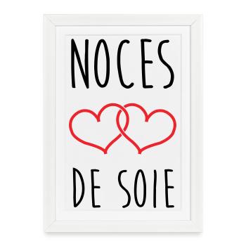 Noces de Soie 12 ans de mariage - Affiche encadrée (27 × 37 cm) - blanc - Devant