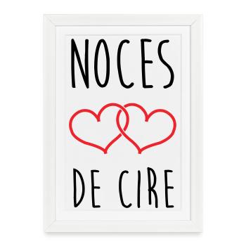 Noces de cire 4 ans de mariage - Affiche encadrée (27 × 37 cm) - blanc - Devant