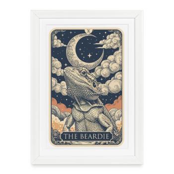 Le Dragueur Barbu, Amant du Dragon Barbu, - Affiche encadrée (27 × 37 cm) - blanc - Devant