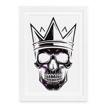 King Skull pour les fans de Tattoo Rock Gamers - Affiche encadrée (27 × 37 cm) - blanc - Devant