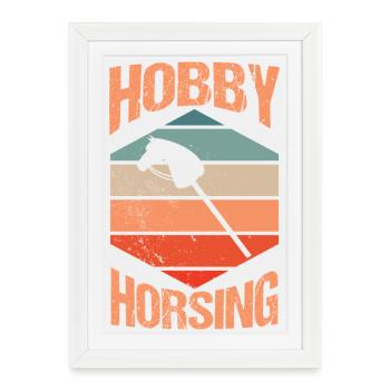 Steckenpferd Cheval de Hobby Cavalier - Affiche encadrée (27 × 37 cm) - blanc - Devant