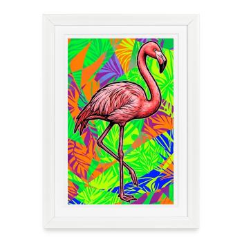 flamingo - Framed poster (27 × 37 cm) - white - Front