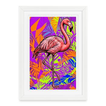 Flamant - Affiche encadrée (27 × 37 cm) - blanc - Devant