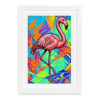flamingo - Framed poster (27 × 37 cm) - white - Front
