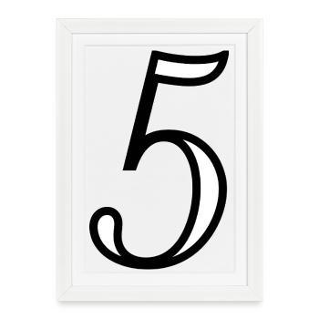 5. ANNIVERSAIRE. 5 ANS. 5e ANNIVERSAIRE - Affiche encadrée (27 × 37 cm) - blanc - Devant