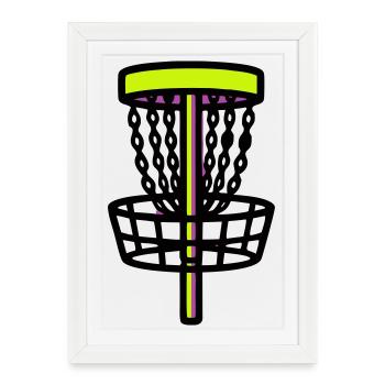 Disc Golf Basket Goal Logo - Framed poster (27 × 37 cm) - white - Front