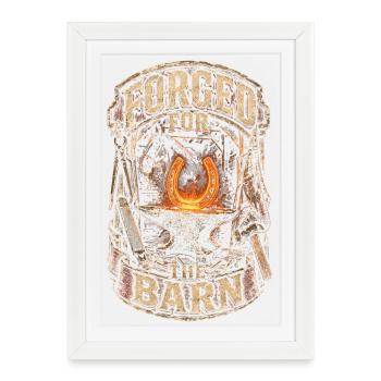 Maréchal-ferrant forgé pour la grange - Affiche encadrée (27 × 37 cm) - blanc - Devant