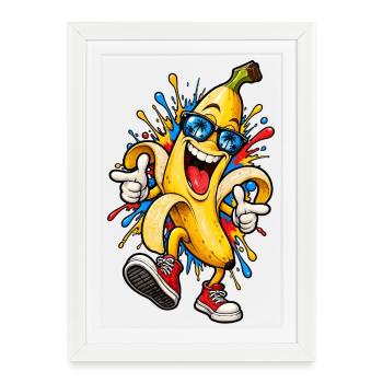 Banane fraîche - Affiche encadrée (27 × 37 cm) - blanc - Devant