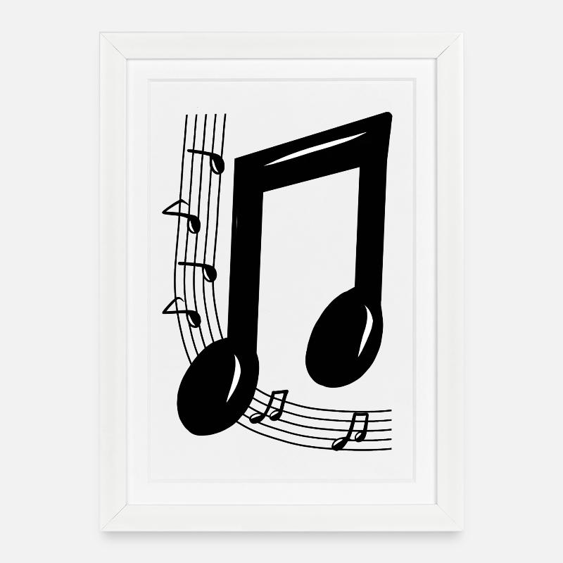 Musical note - Framed poster (27 × 37 cm) - white