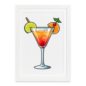 Cocktail Summer Sun Beach Holiday Gift - Framed poster (27 × 37 cm) - white - Front