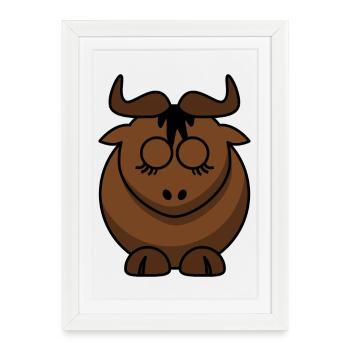 Conception du visage Braunbock - Affiche encadrée (27 × 37 cm) - blanc - Devant