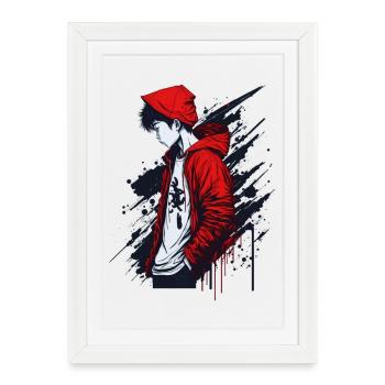 Jeune style de rue - Affiche encadrée (27 × 37 cm) - blanc - Devant