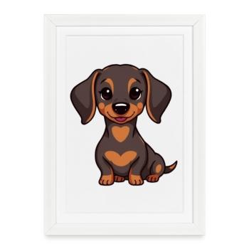 Dachshund Baby - Framed poster (27 × 37 cm) - white - Front