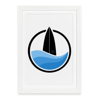 Surfwave I (black) - Gerahmtes Poster (27 × 37 cm) - Weiß - Vorne