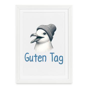 Moin Bird Seagull North Sea Good Day Beanie Hat - Framed poster (27 × 37 cm) - white - Front