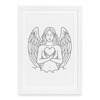 Silhouette Cœur d’Ange - Spirit & Soul - Affiche encadrée (27 × 37 cm) - blanc - Devant