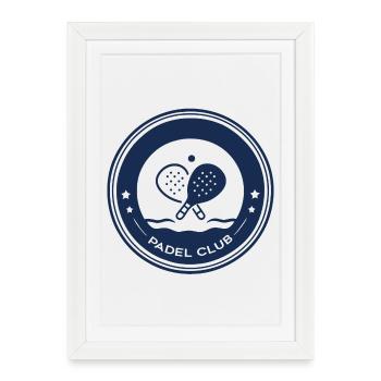 Padel Club Personnalisable – Badge Équipe - Affiche encadrée (27 × 37 cm) - blanc - Devant