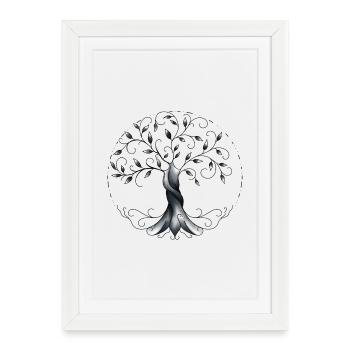 arbre de vie - Affiche encadrée (27 × 37 cm) - blanc - Devant