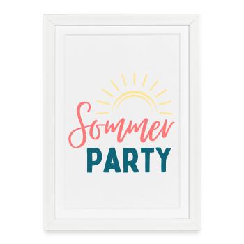 Summer Party Sunbeam Logo - Framed poster (27 × 37 cm) - white - Front