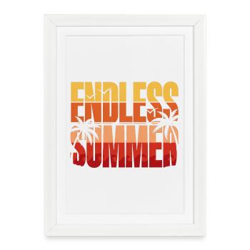 Palmiers d’été sans fin - Affiche encadrée (27 × 37 cm) - blanc - Devant