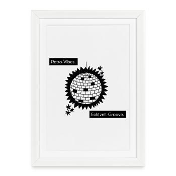 Retro Vibes Echtzeit Groove - Framed poster (27 × 37 cm) - white - Front