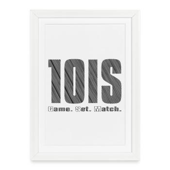 Jeu de tennis set match noir - Affiche encadrée (27 × 37 cm) - blanc - Devant