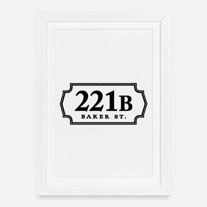 221b Bäcker st - Gerahmtes Poster (27 × 37 cm) - Weiß