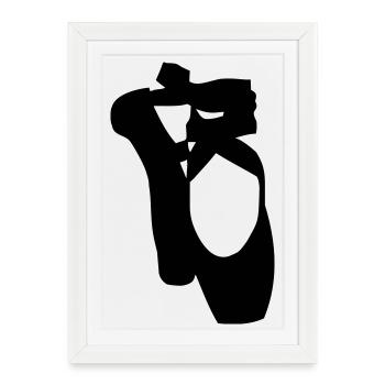 Chaussures de ballet - Affiche encadrée (27 × 37 cm) - blanc - Devant