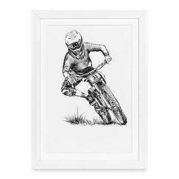 Mountainbike - Affiche encadrée (27 × 37 cm) - blanc - Devant