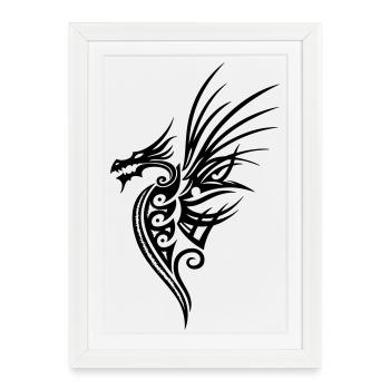 Great fantasy dragon with wings. - Framed poster (27 × 37 cm) - white - Front