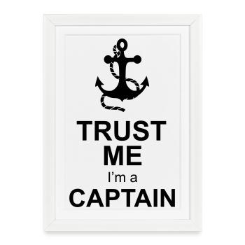captain anchor - Framed poster (27 × 37 cm) - white - Front