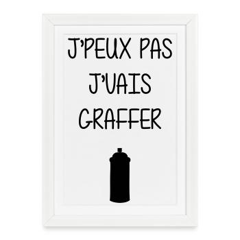 Graffiti / Tag / Writer / Street Art - Affiche encadrée (27 × 37 cm) - blanc - Devant