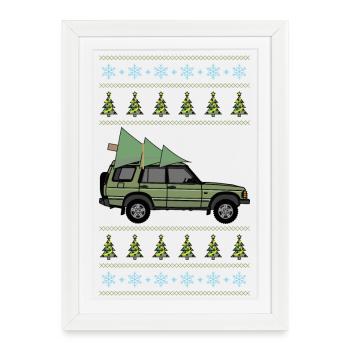 Découverte 2 Lumière de Noël verte - Affiche encadrée (27 × 37 cm) - blanc - Devant