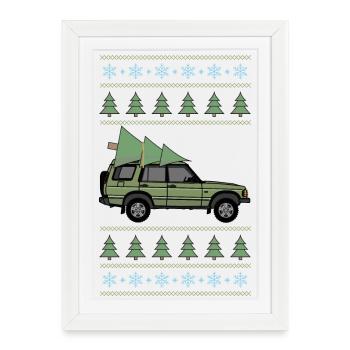 Découverte 2 Noël vert - Affiche encadrée (27 × 37 cm) - blanc - Devant