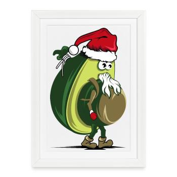 Noël Noël - 2019 Avocado Bio drôle - Affiche encadrée (27 × 37 cm) - blanc - Devant