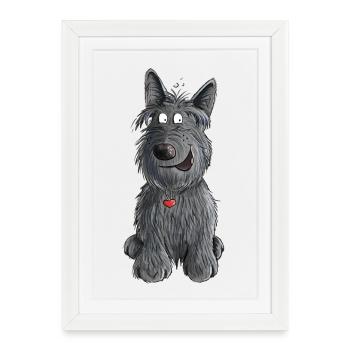 Sweet Scottish Terrier I Scottie chiens cadeau - Affiche encadrée (27 × 37 cm) - blanc - Devant