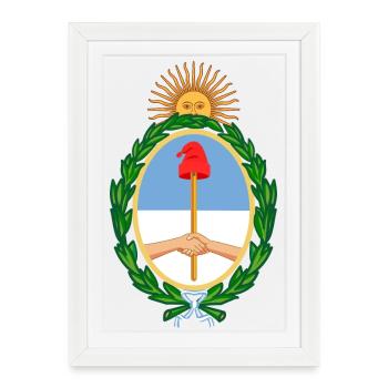 autocollant armoiries Argentine Argentinien - Affiche encadrée (27 × 37 cm) - blanc - Devant