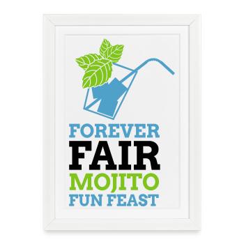 Festin du Mojito pour Toujours - Affiche encadrée (27 × 37 cm) - blanc - Devant