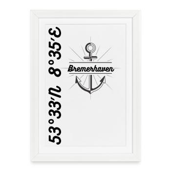 Bremerhaven coordonne Maritim - Affiche encadrée (27 × 37 cm) - blanc - Devant