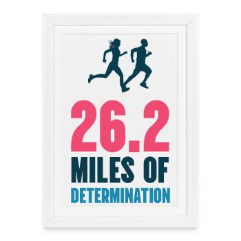 Marathon - 26,2 miles de détermination - Affiche encadrée (27 × 37 cm) - blanc - Devant
