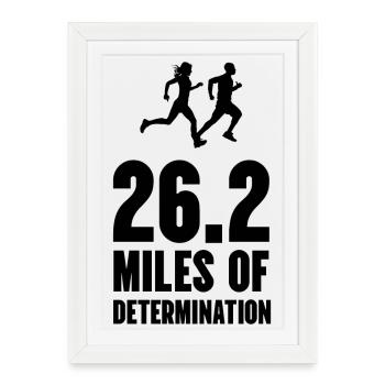 Marathon - 26,2 miles de détermination - Affiche encadrée (27 × 37 cm) - blanc - Devant