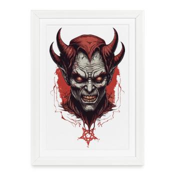 Hell demon devil - Framed poster (27 × 37 cm) - white - Front