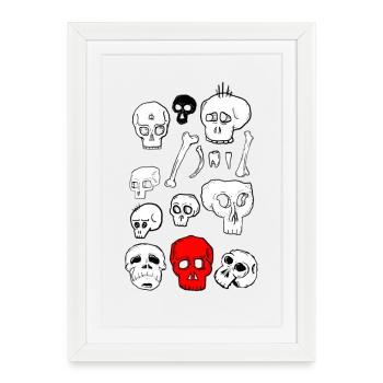 Skull group - Framed poster (27 × 37 cm) - white - Front