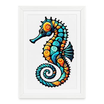 Hippocampe - Affiche encadrée (27 × 37 cm) - blanc - Devant