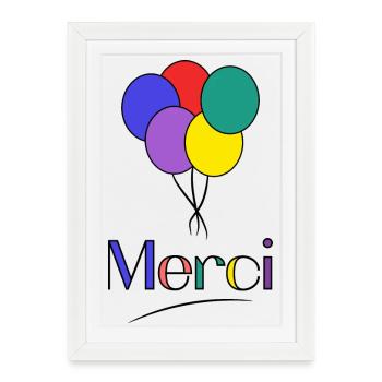 MERCI. MAÎTRESSE. MAÎTRE. MERCI MAÎTRESSE - Affiche encadrée (27 × 37 cm) - blanc - Devant