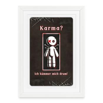 "Karma? I'll take care of it!" - Framed poster (27 × 37 cm) - white - Front