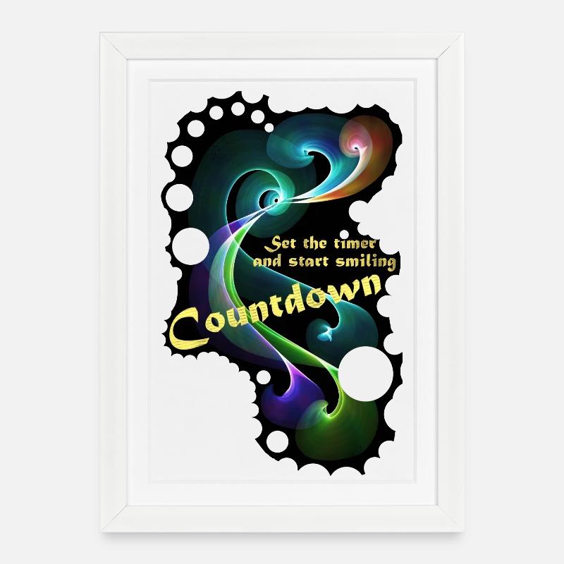 Countdown Smiling timer - Framed poster (27 × 37 cm) - white