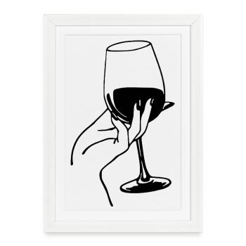 Amateur de vin noir - Affiche encadrée (27 × 37 cm) - blanc - Devant