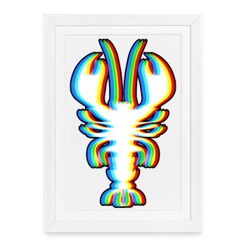 Electronic Dance Music LOBSTER - Framed poster (27 × 37 cm) - white - Front