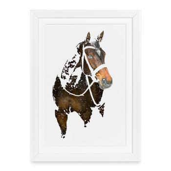 Cheval - Affiche encadrée (27 × 37 cm) - blanc - Devant